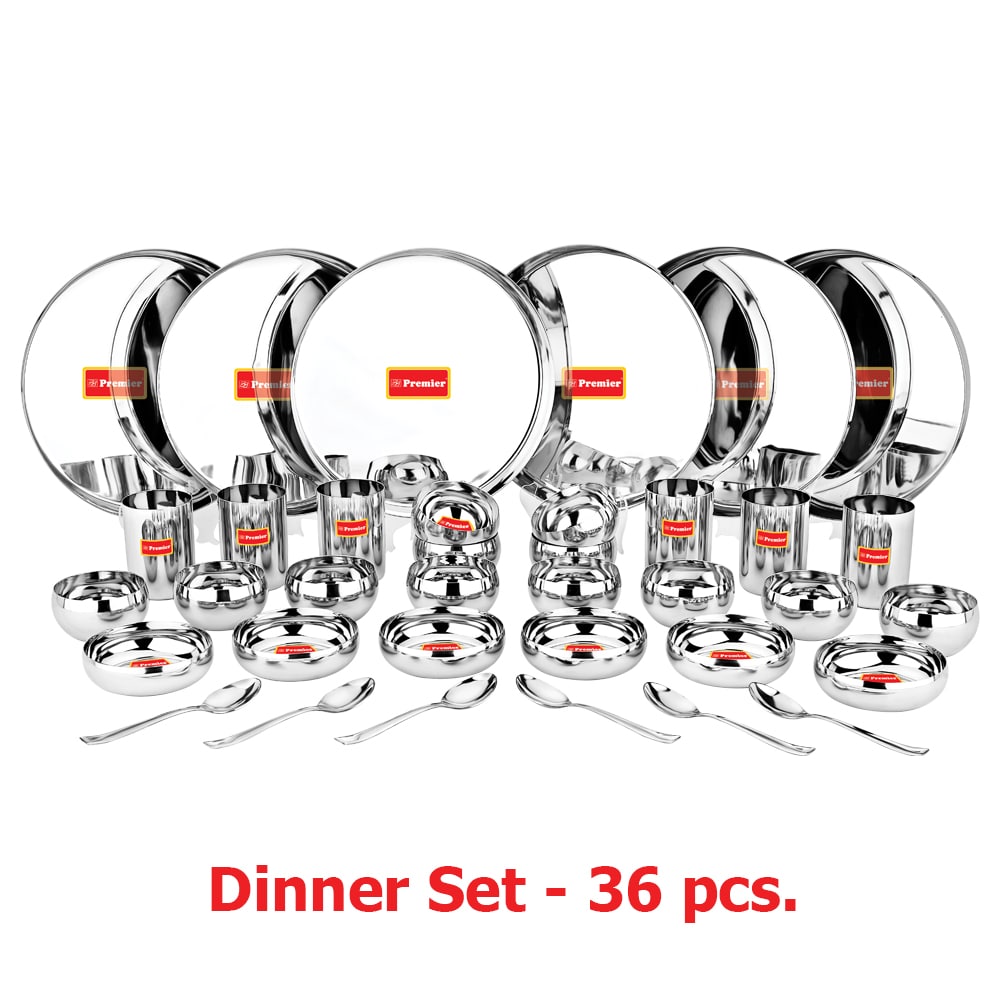 Premier Stainless Steel Dinner Set of 36 24